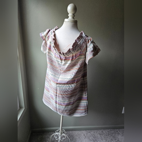 Corey Lynn Calter Off Shoulder Ruffle Dress Large Petite - Picture 9 of 10